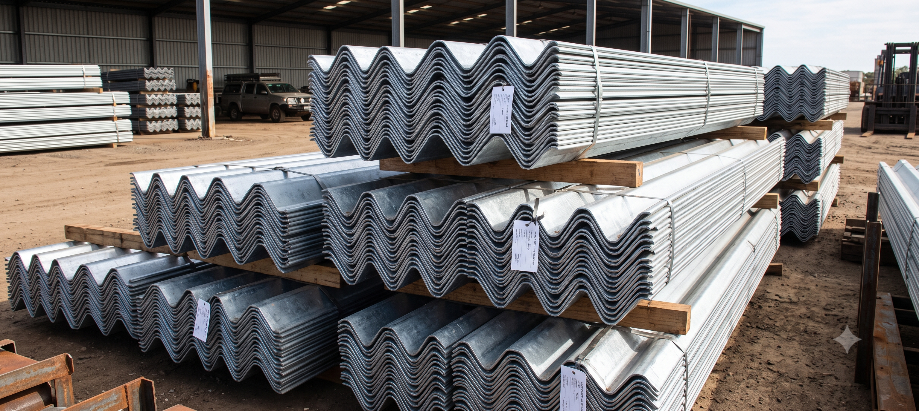 W-Beam Crash Barriers & Highway Guardrails ready inventory in central stockyard - crashbarriers.in