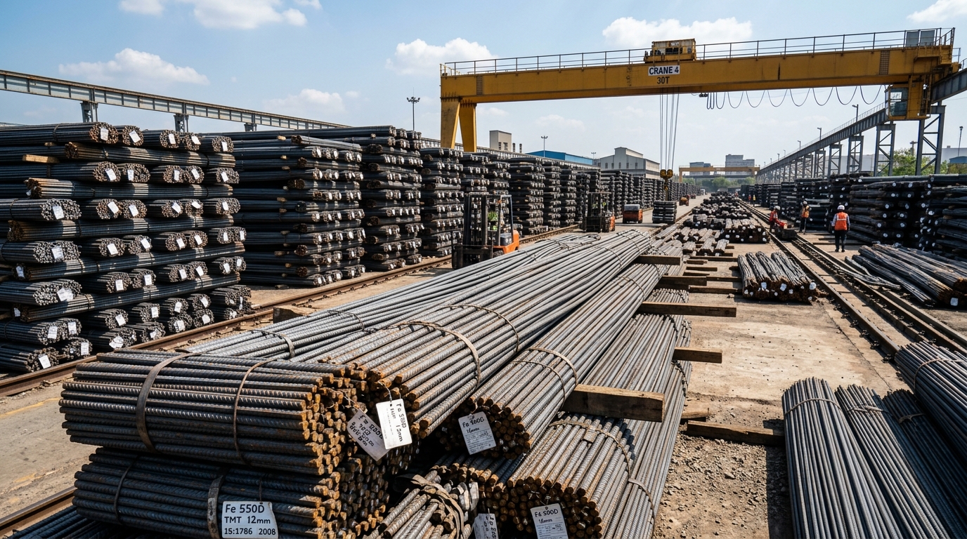 TMT Rebars (Fe 500D / Fe 550D) Central Stockyard & Manufacturing - kamdhenutmt.in